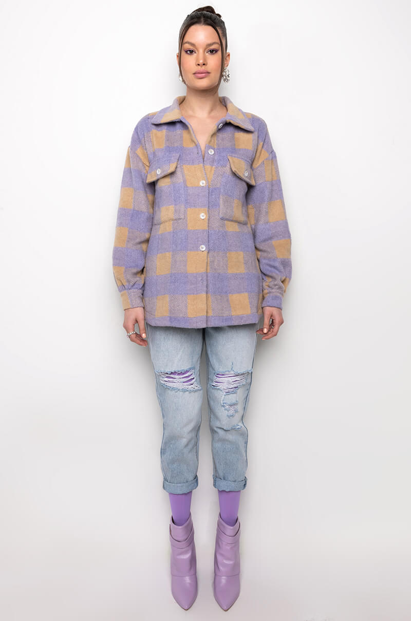 DOWN FOR YOU OVERSIZED FLANNEL