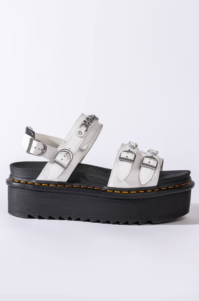 DR. MARTENS VOSS II QUAD CHAIN PATENT LAMPER SANDALS