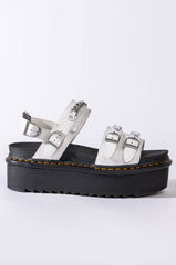 DR. MARTENS VOSS II QUAD CHAIN PATENT LAMPER SANDALS
