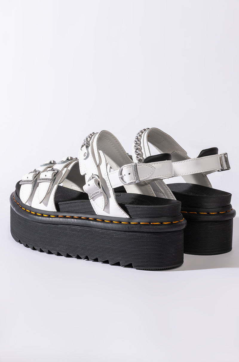 DR. MARTENS VOSS II QUAD CHAIN PATENT LAMPER SANDALS