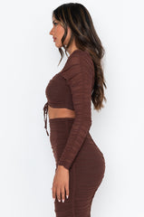 DRAMA FREE CINCHED MESH BLOUSE
