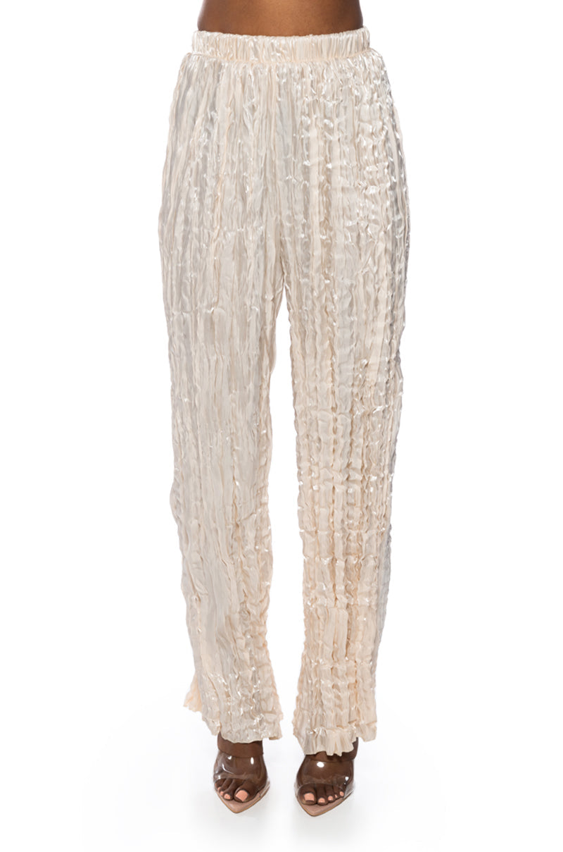 DREAM ABOUT YOU TEXTURED WIDE LEG PANT