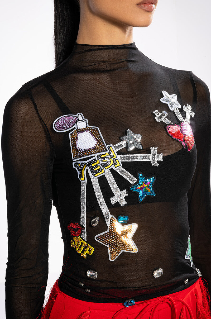 DREAM CHASER LONG SLEEVE MESH TOP