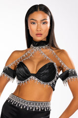 DRENCHED IN DIAMONDS SATIN PANT