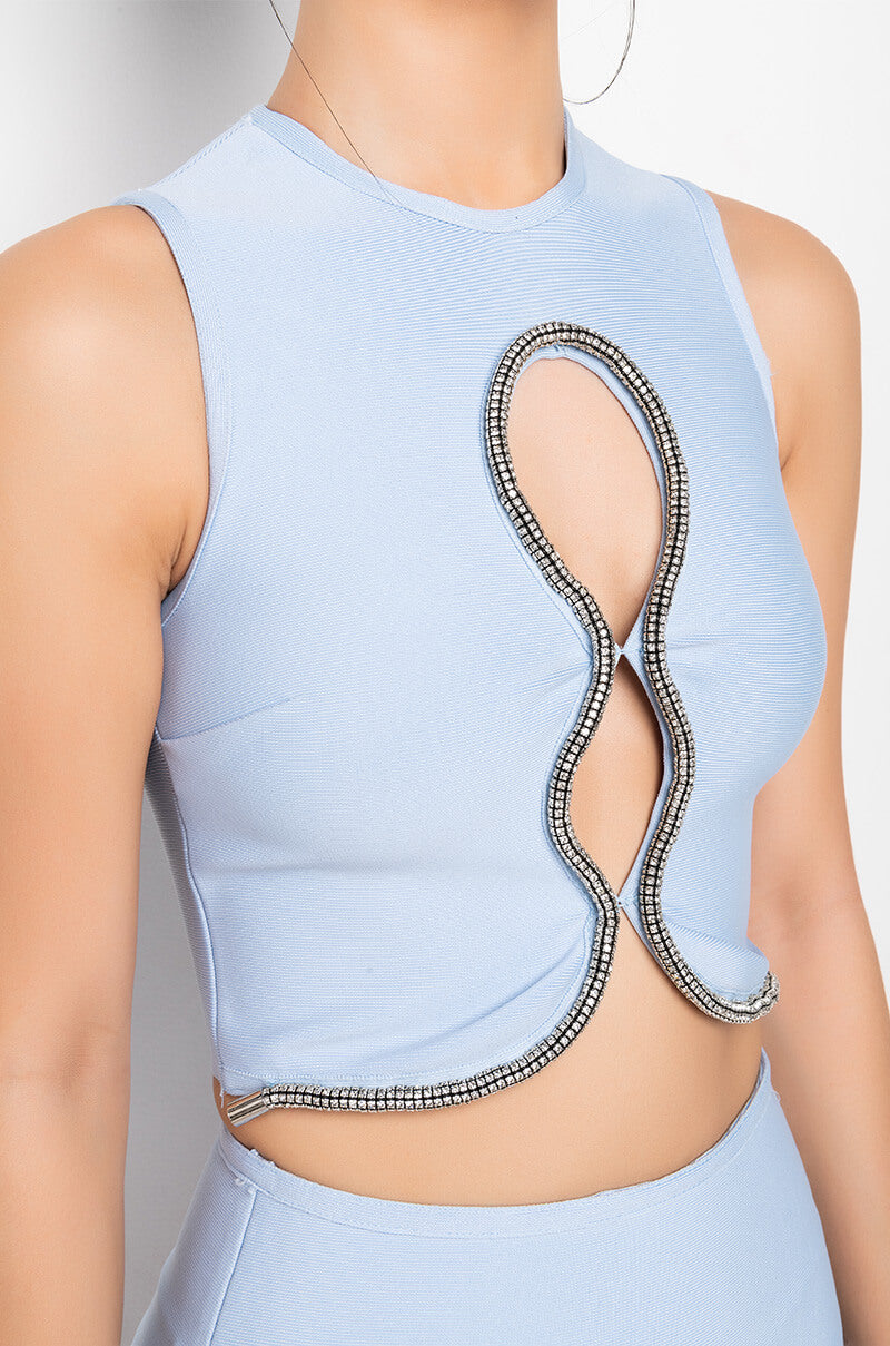 DRESS ME UP BANDAGE RHINESTONE TOP