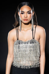 DRIPPIN RHINESTONE FRINGE CORSET