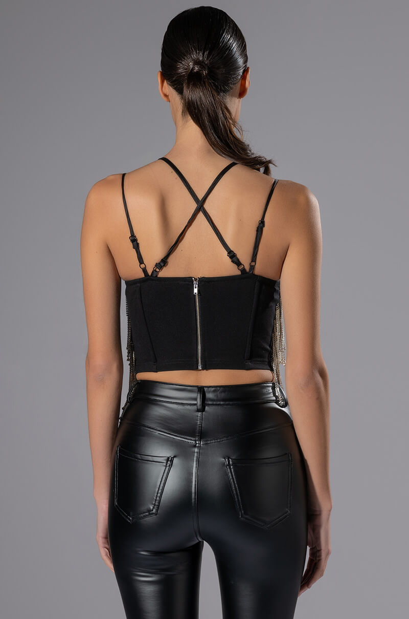DRIPPIN RHINESTONE FRINGE CORSET