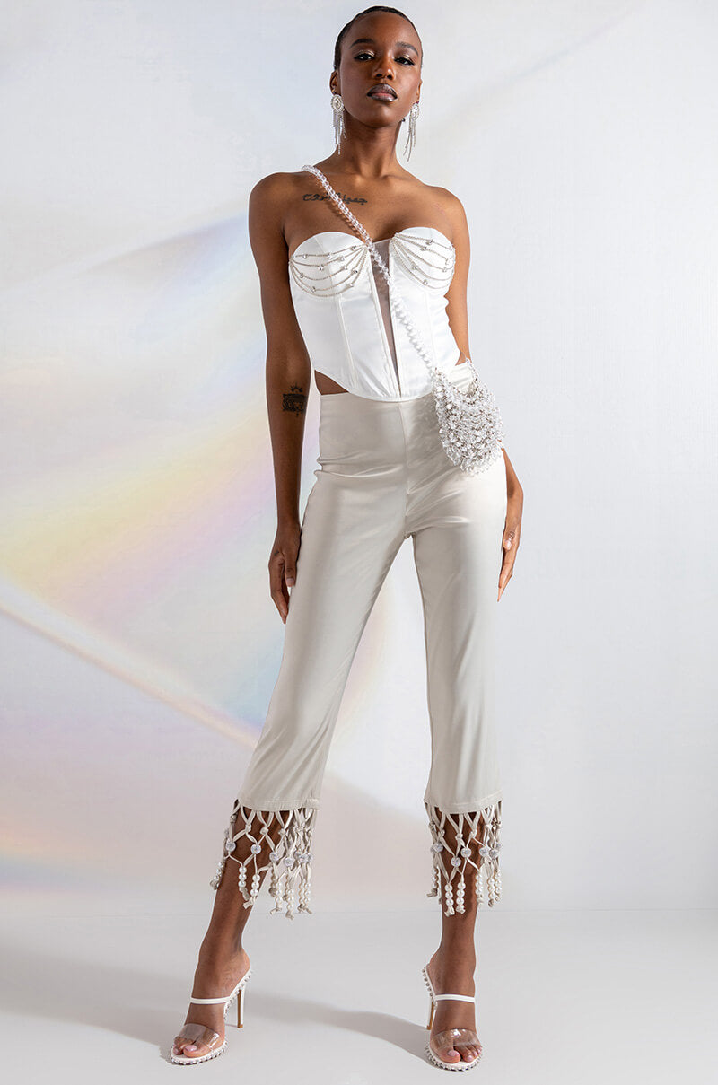 SOPHIE RHINESTONE SATIN BUSTIER