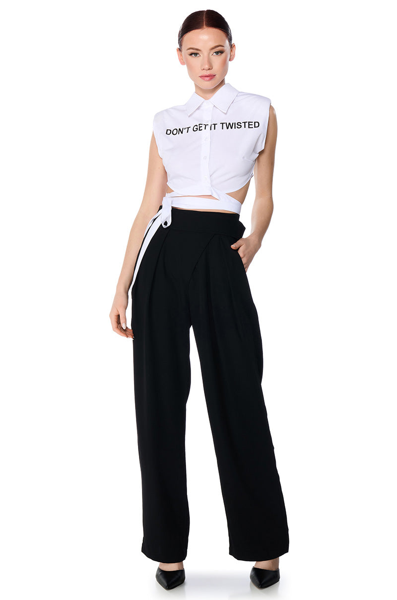 DYLAN HIGH WAISTED WIDE LEG TROUSER