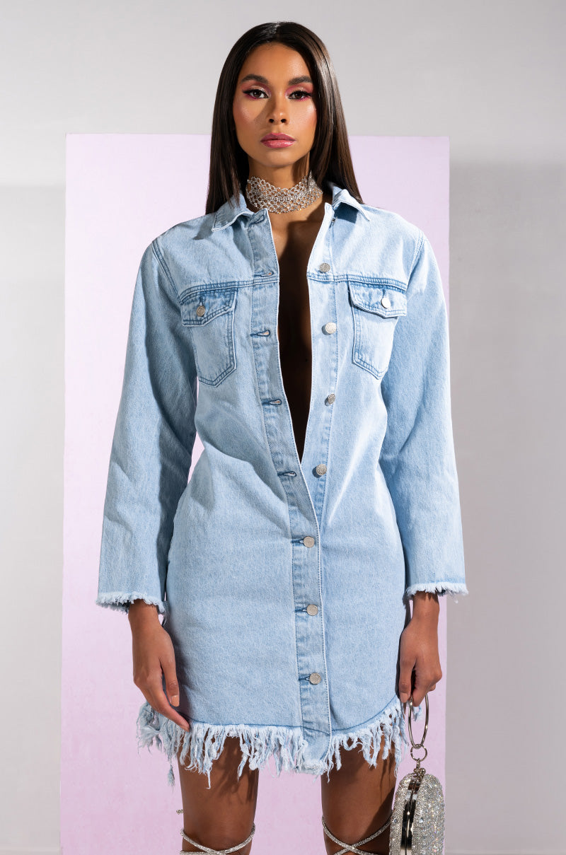 EASY BREEZY LONG DENIM JACKET