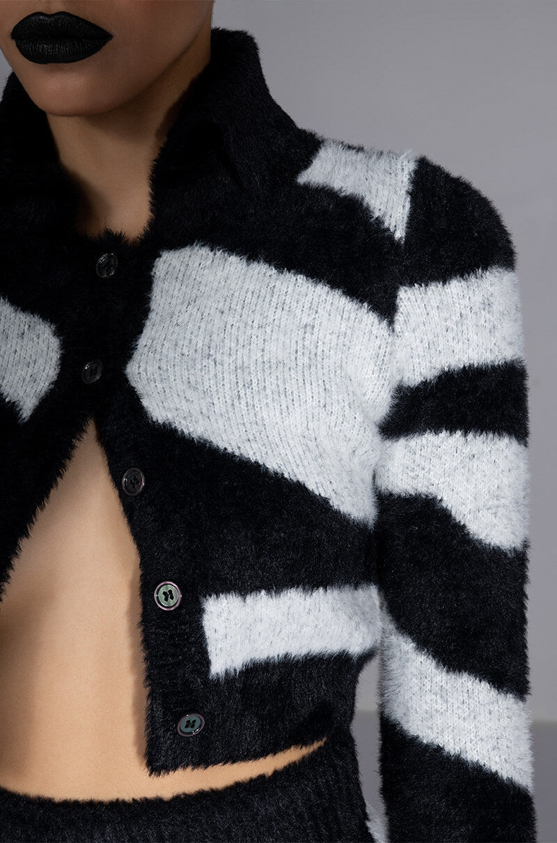 EASY DOES IT LONG SLEEVE BUTTON DOWN SWEATER