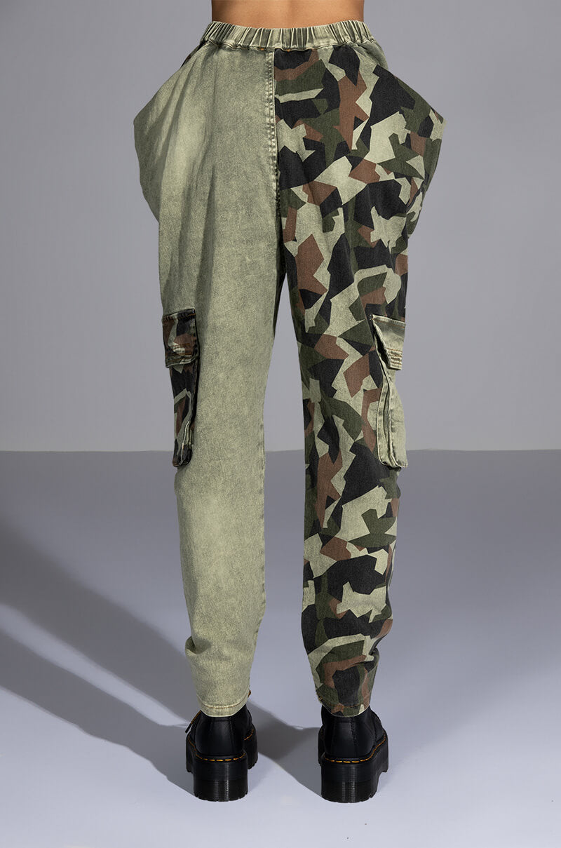 EASY ON ME CAMO COLORBLOCK PANTS