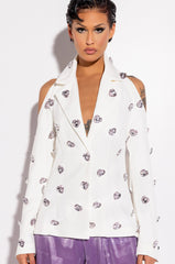 EASY ON ME WHITE HALTER BLAZER