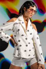 EASY ON ME WHITE HALTER BLAZER
