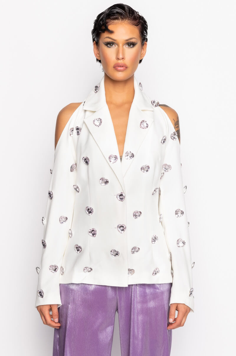 EASY ON ME WHITE HALTER BLAZER