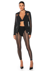 EASY GOING MESH BLAZER IN BLACK