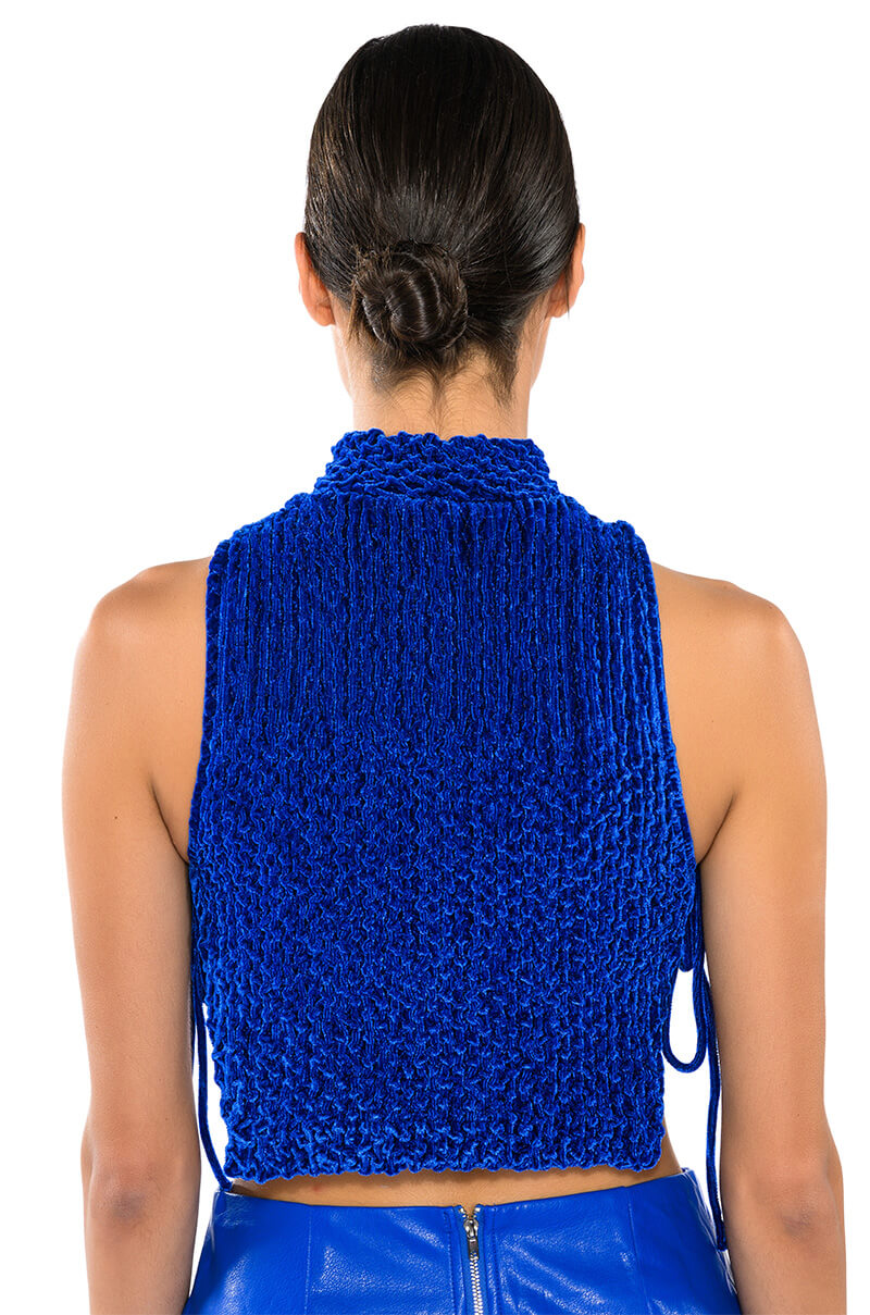 ECHO SMOCKED VELVET SLEEVELESS TOP