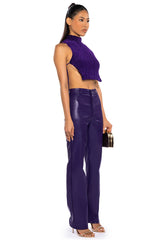 ECHO SMOCKED VELVET SLEEVELESS TOP