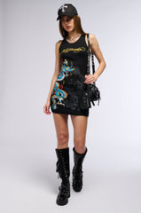 ED HARDY DRAGON RIB TANK DRESS