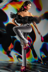 ELECTRIFY HIGH WAISTED FLARED TROUSERS