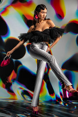 ELECTRIFY HIGH WAISTED FLARED TROUSERS
