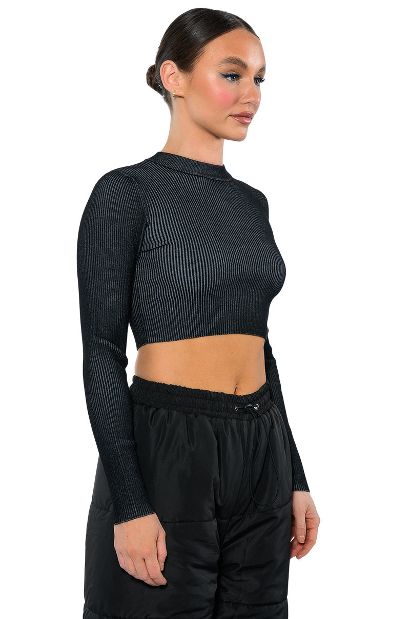 ELLA LONG SLEEVE CROPPED SWEATER