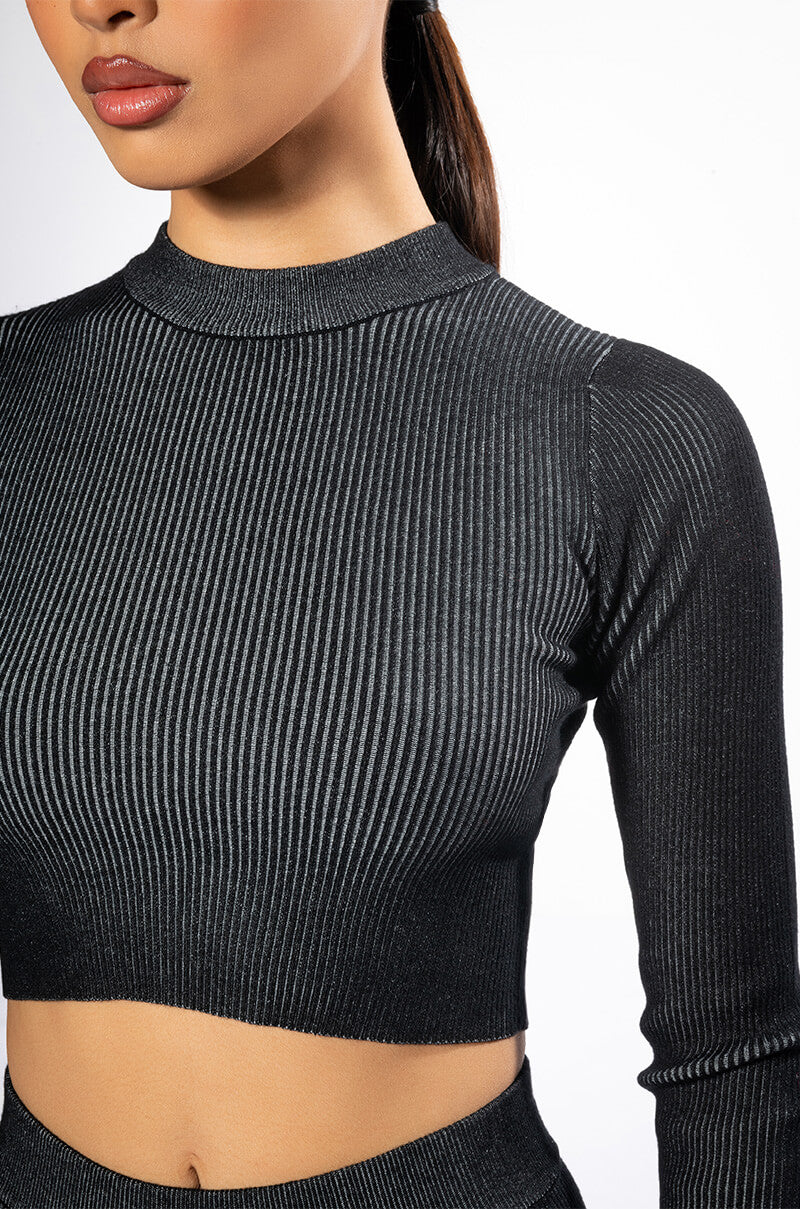 ELLA LONG SLEEVE CROPPED SWEATER