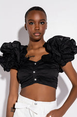 EMILIA OFF THE SHOULDER RUFFLE DETAIL BLOUSE