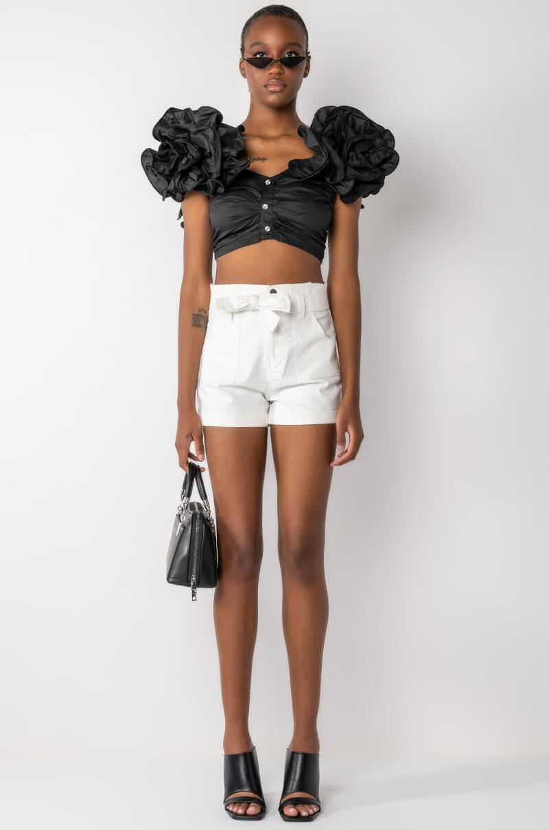 EMILIA OFF THE SHOULDER RUFFLE DETAIL BLOUSE