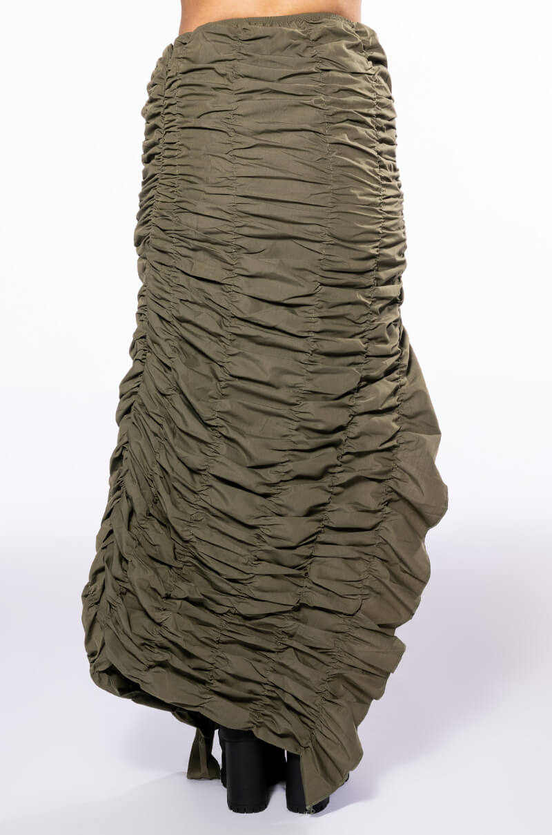 ENCORE SCRUNCHED SLIT MAXI SKIRT