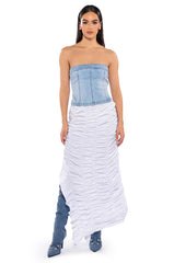 ENCORE SCRUNCHED SLIT MAXI SKIRT
