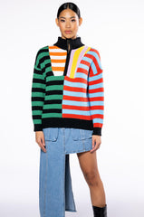 ENJOY TODAY QUARTER ZIP SWEATER