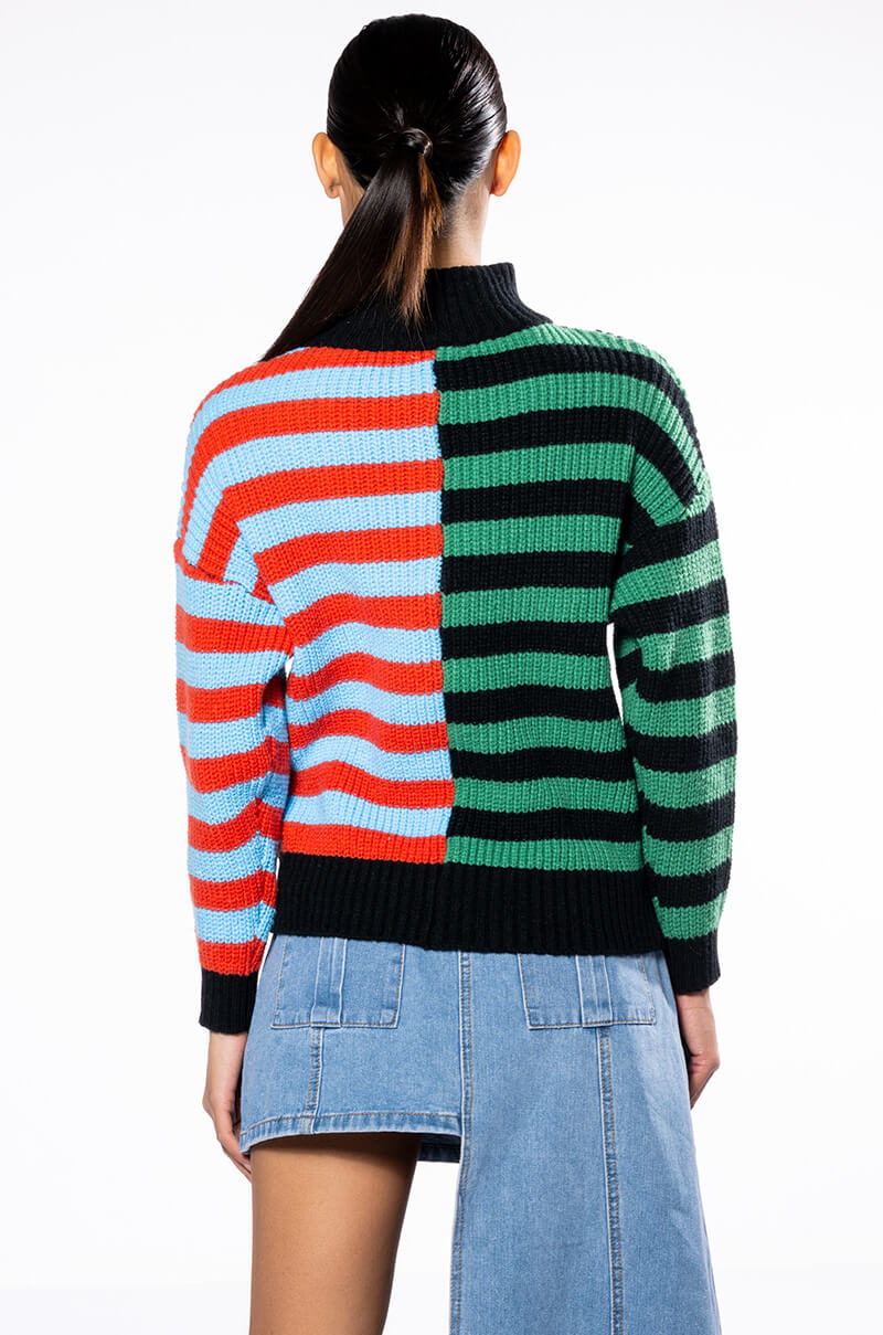 ENJOY TODAY QUARTER ZIP SWEATER