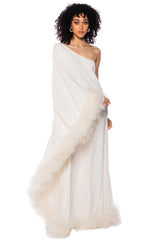 ELIZA ONE SHOULDER FEATHER MAXI
