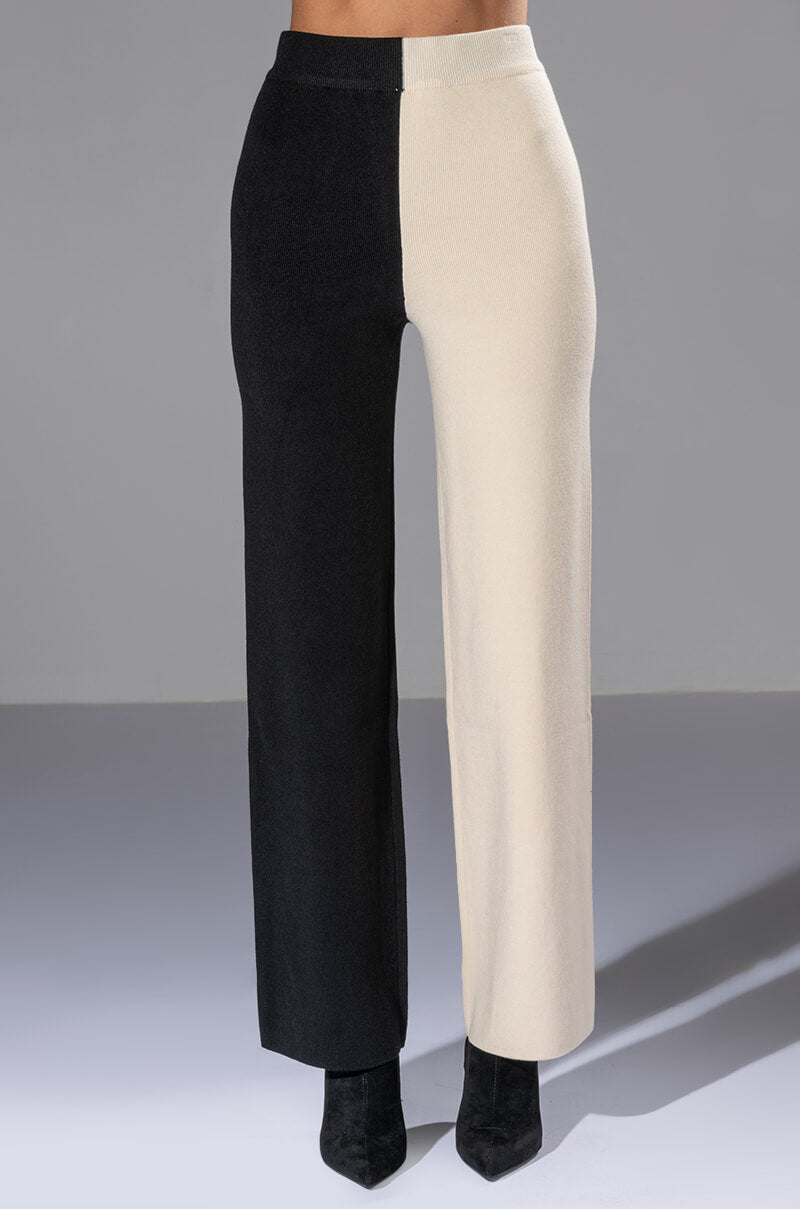 ENVY ME COLORBLOCKED KNIT WIDE LEG PANT