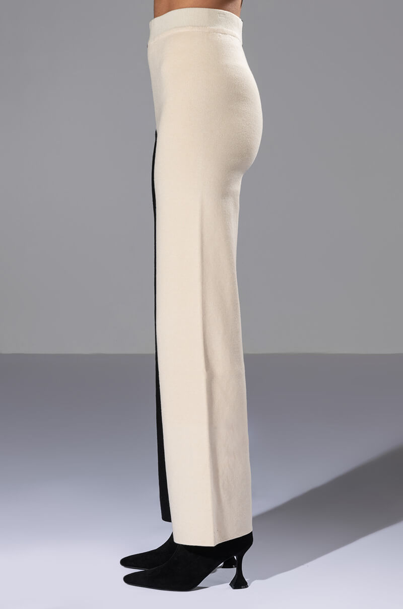 ENVY ME COLORBLOCKED KNIT WIDE LEG PANT