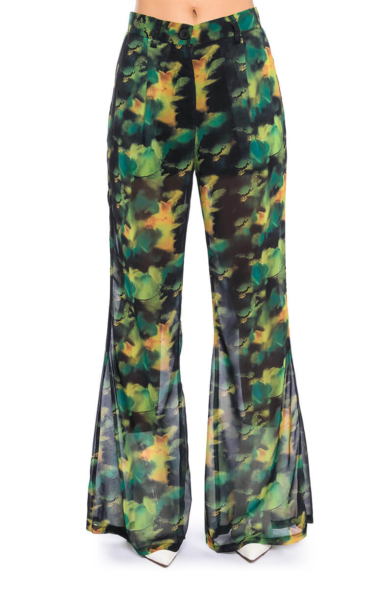 ESCAPE THE ORDINARY PRINTED FLARE TROUSER