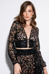 ESTELLE SEQUIN BLOUSE