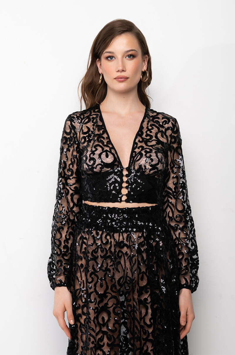 ESTELLE SEQUIN BLOUSE