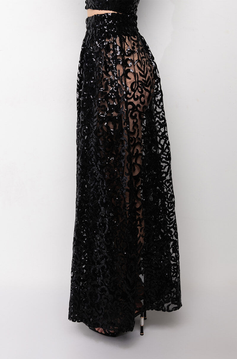 ESTELLE SEQUIN MAXI SKIRT