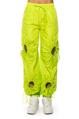 ETCHED OUT NYLON HIGH WAIST JOGGER