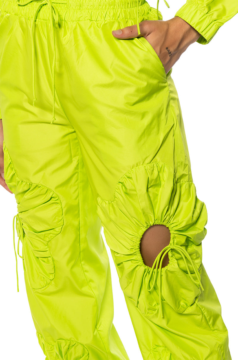 ETCHED OUT NYLON HIGH WAIST JOGGER