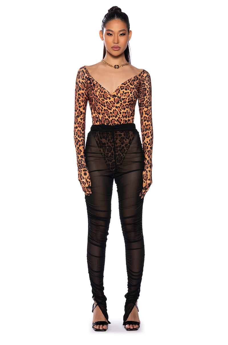 EVENING DRAMA BODYSUIT WITH GLOVES