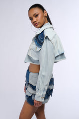 EVERYONE LOVES POCKETS DENIM CROP JACKET