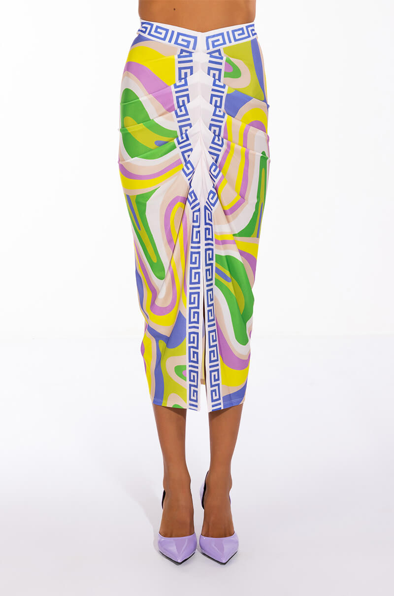 EMILEE FRONT SLIT MIDI SKIRT