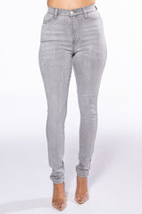 EXTREME STRETCH HIGH WAISTED SKINNY JEANS WITH RHINESTONES