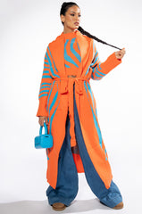 EYE OF THE TIGER LONG TIE CARDIGAN