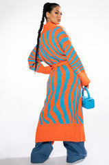 EYE OF THE TIGER LONG TIE CARDIGAN