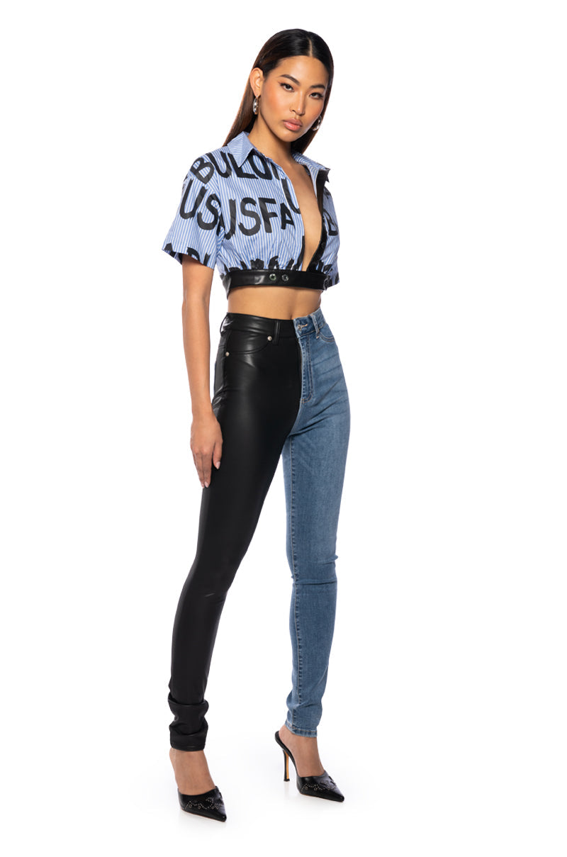 FABULOUS SHORT SLEEVE BUTTON DOWN BLOUSE