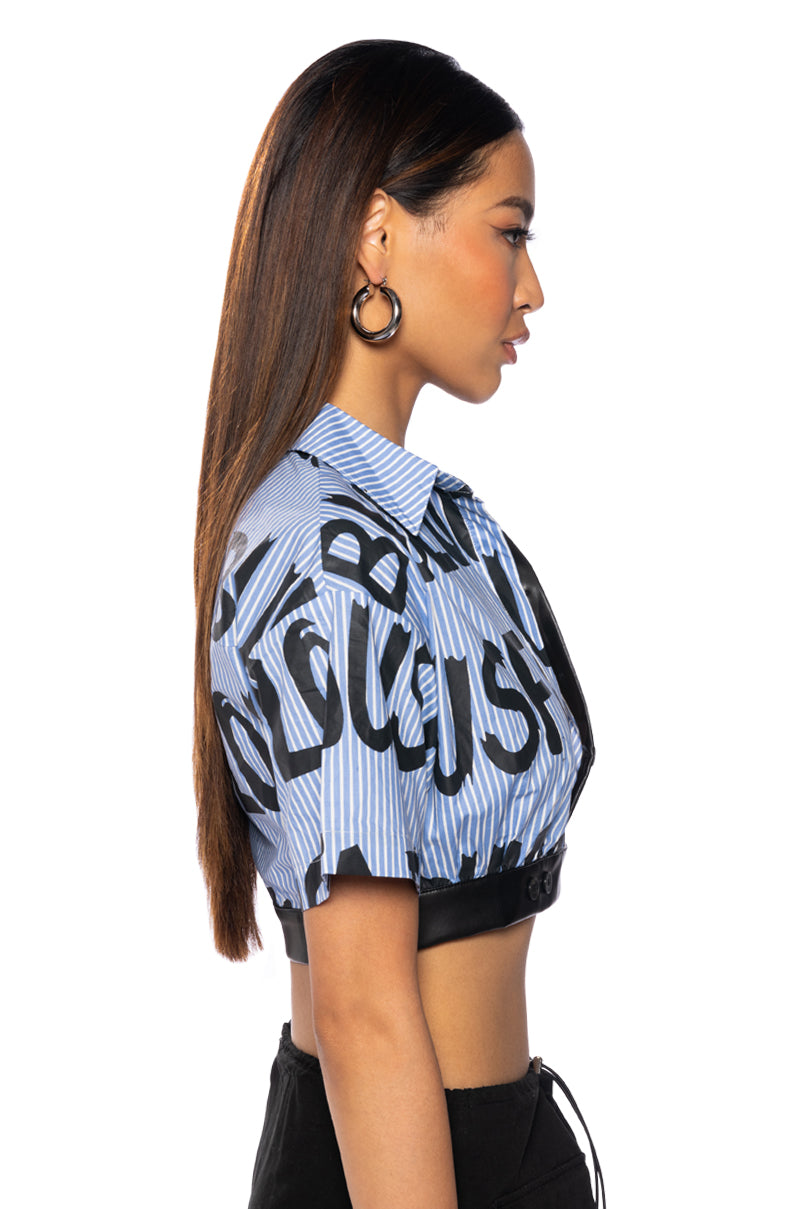 FABULOUS SHORT SLEEVE BUTTON DOWN BLOUSE